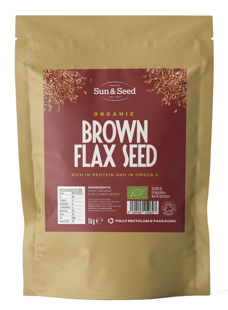 英國有機棕色亞麻籽 Sun & Seed Organic Brown Flax Seeds (1kg)