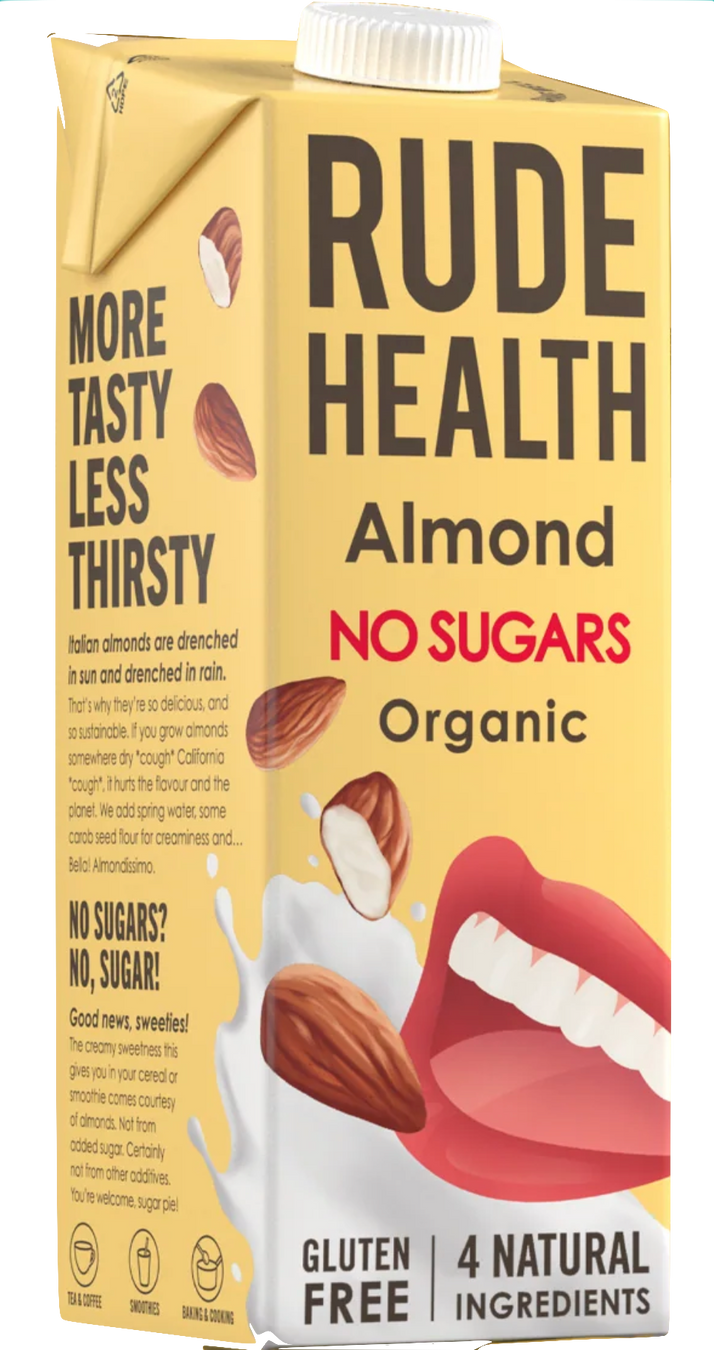 有機無糖杏仁奶 Rude Health Organic Almond Drink No Sugars (1L)