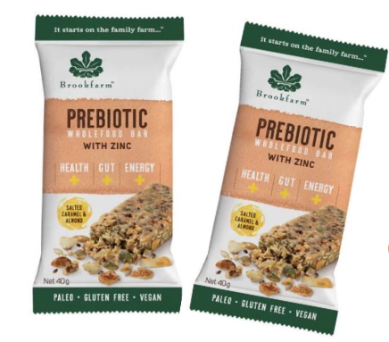 澳洲農場無麥麩益生元焦糖杏仁小食棒(孖裝) Brookfarm Gluten Free Prebiotic Bar Salted Caramel & Almond (40g) (Twin Pack)