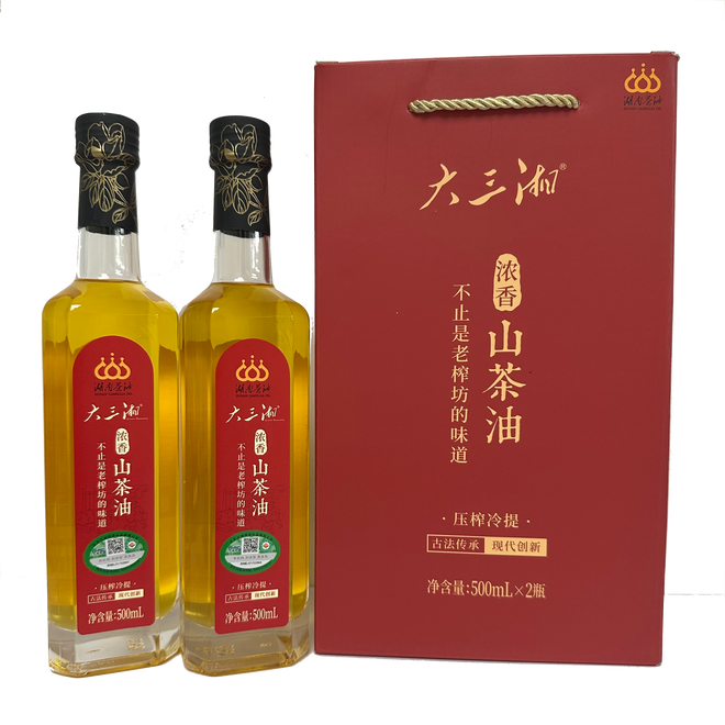 15% off 大三湘有機濃香山茶油 (孖裝禮盒) Great Sanxiang Organic Camellia Oil Gift Box (500ml x 2)