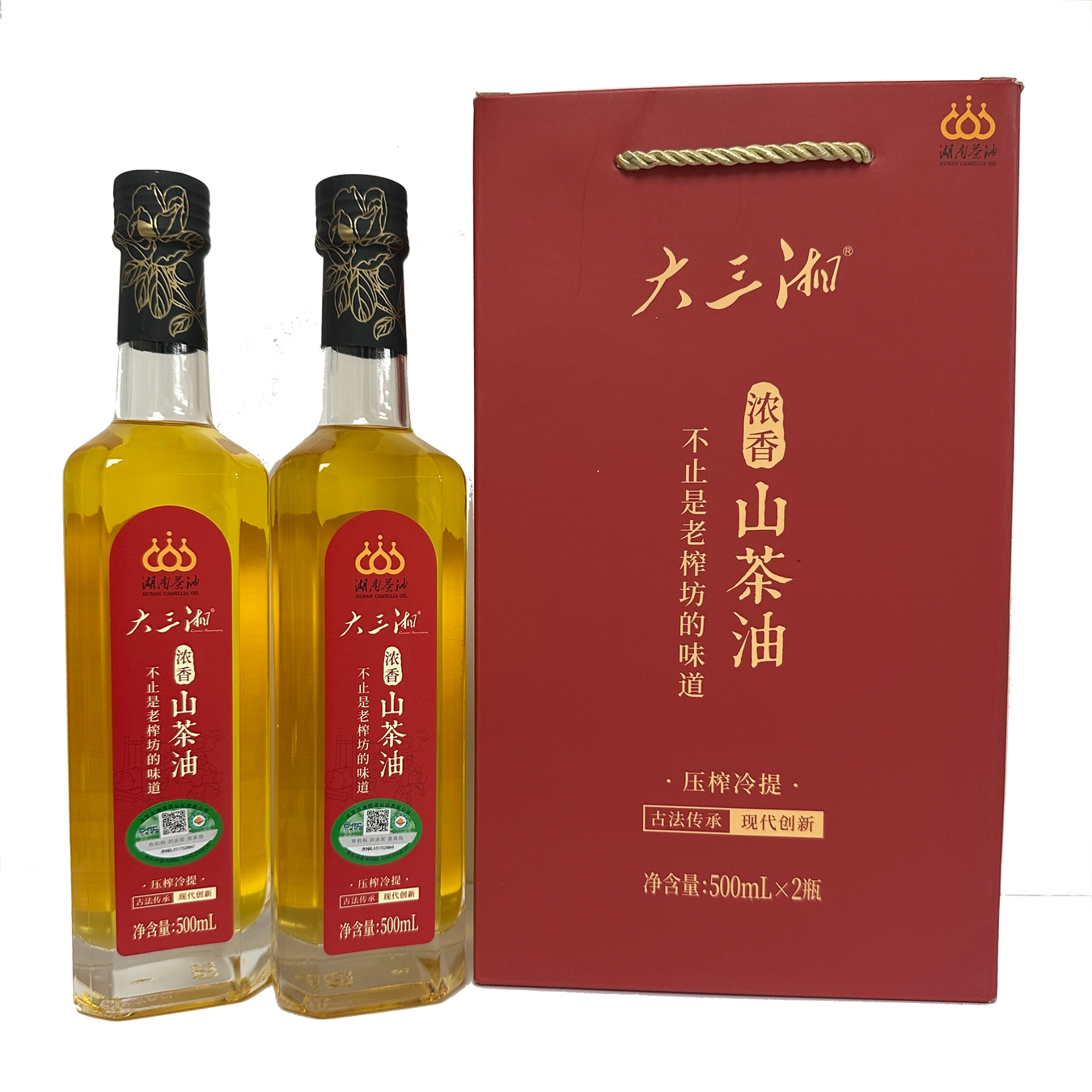 15% off 大三湘有機濃香山茶油 (孖裝禮盒) Great Sanxiang Organic Camellia Oil Gift Box (500ml x 2)