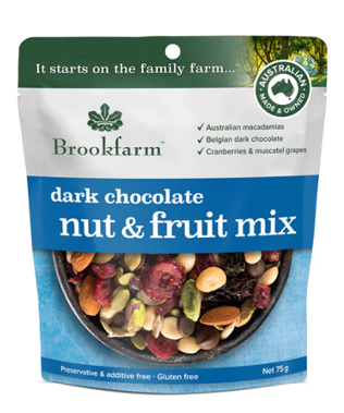 澳洲農場無麥麩乾果果仁黑朱古力小食 Brookfarm Gluten Free Nut and Fruit Mix Dark Chocolate (75g)
