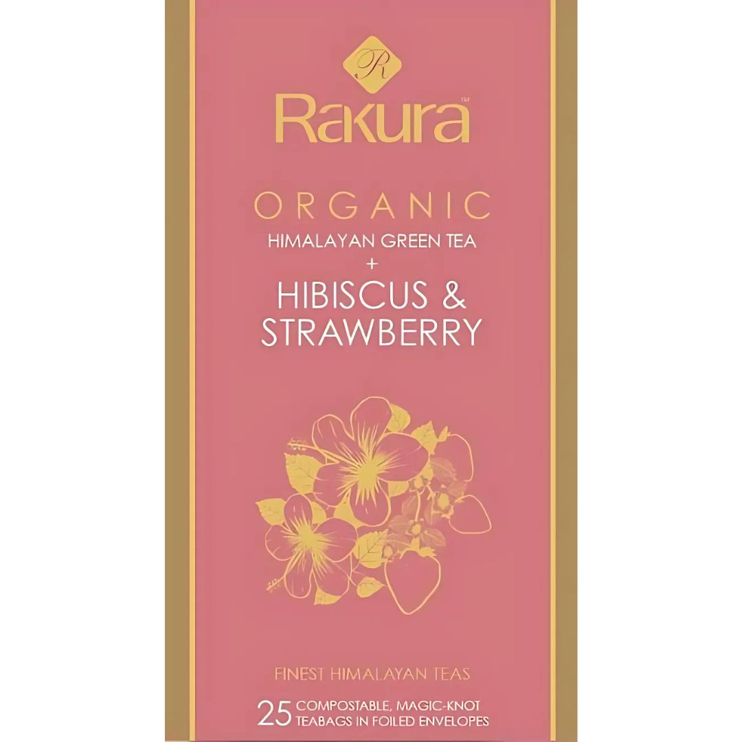 喜馬拉雅山有機綠茶 + 大紅花與草莓 Rakura Organic Himalayan Green Tea + Hibiscus and Strawberry (25 tea bags)