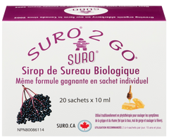 加拿大有機接骨木及紫錐花潤喉露包 (10毫升) SURO 2 GO Organic Elderberry Syrup (1 sachet x 10ml)