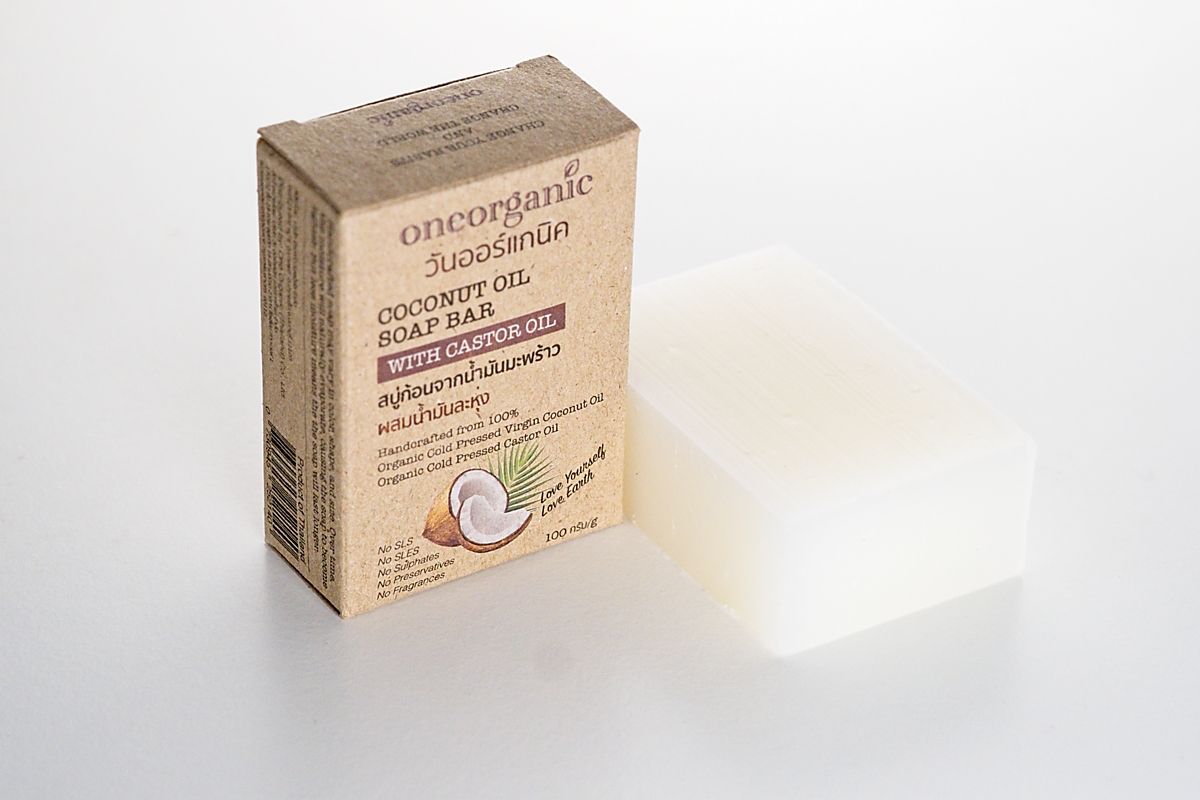 有機冷壓椰子油蓖麻油皂 OneOrganic Organic Cold Pressed Coconut Oil and Castor Oil Soap Bar (100g)