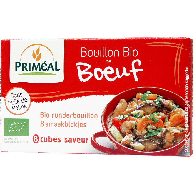 法國有機牛肉上湯粒 (不含味精) Priméal Organic Beef Stock Cubes (8 cubes)