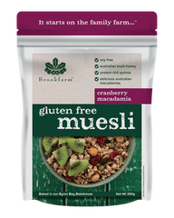 澳洲農場無麥麩小紅莓堅果穀物早餐 Brookfarm Gluten Free Macadamia Muesli with Cranberry (350g)