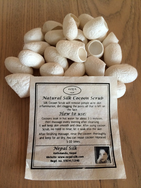 尼泊爾真絲蠶繭潔面手指套 Nepal Natural Silk Cocoon Scrub